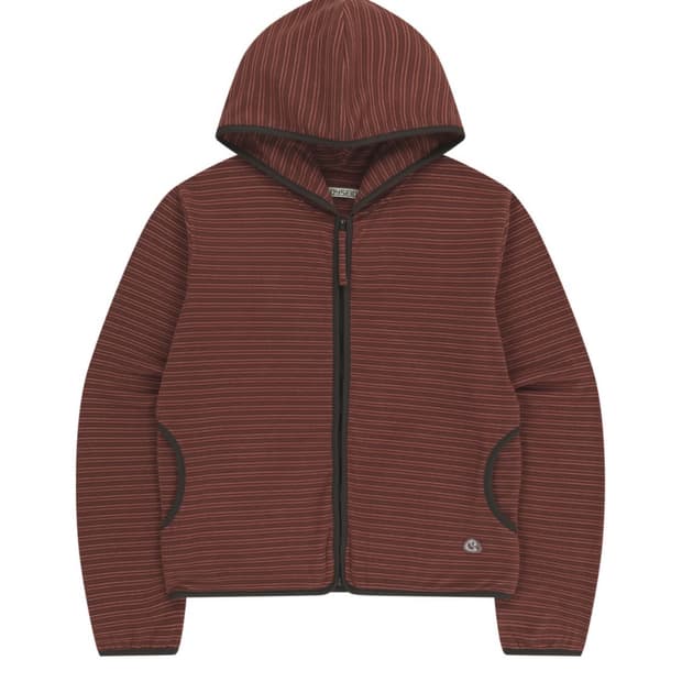 코이세이오 스트라이프 플리스 집업 후리스 레드