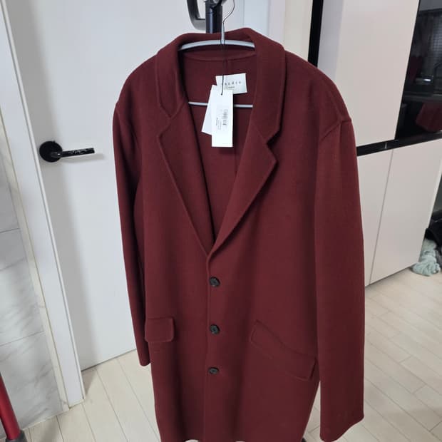 산드로옴므 캐시미어 버건디 싱글코트