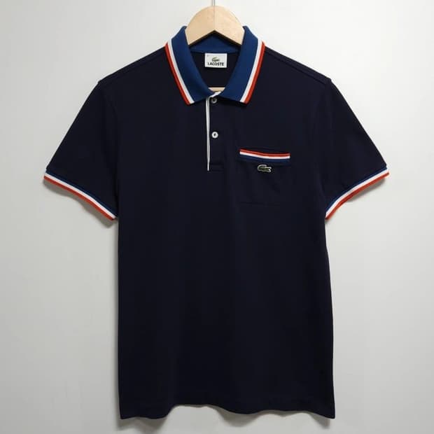 100 LACOSTE 라코스테 반팔 카라티 네이비