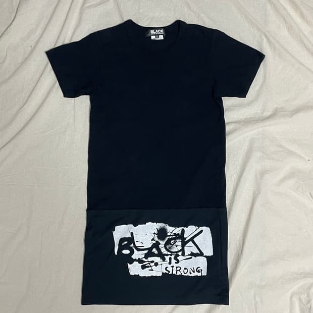 꼼데가르송 블랙 BLACK IS STRONG 레이어드 티셔츠