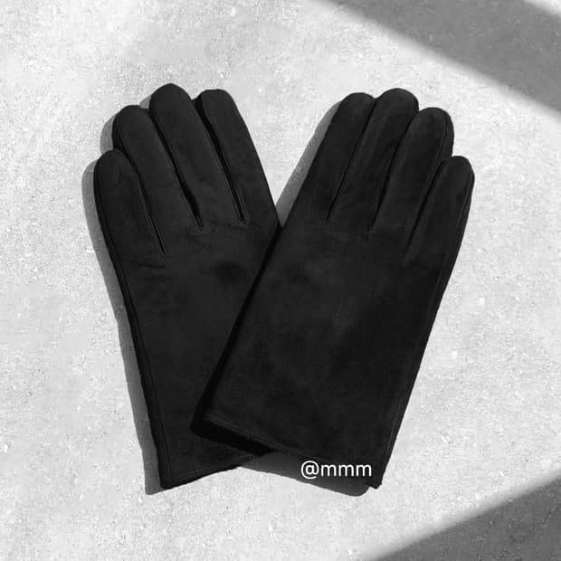 [Unisex] 스웨이드 가죽 장갑 블랙