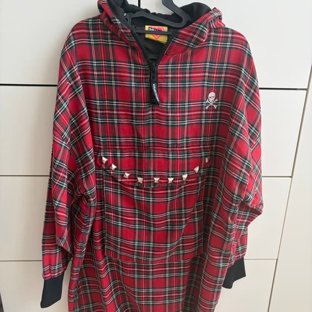 타탄체크 후드 탑