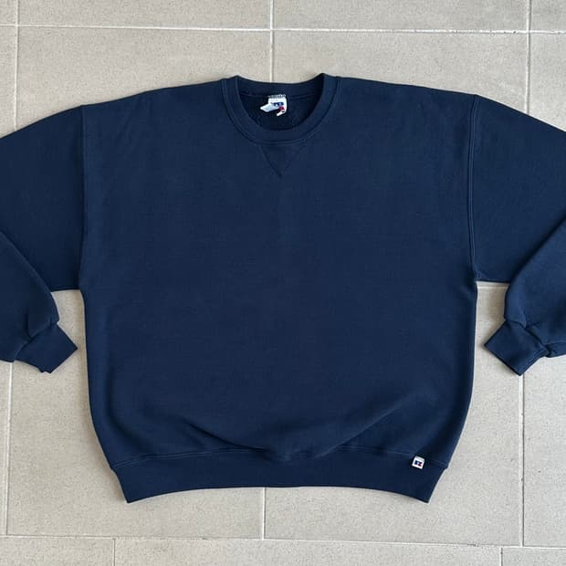 90s 빈티지 러셀 스웻셔츠 네이비 XL