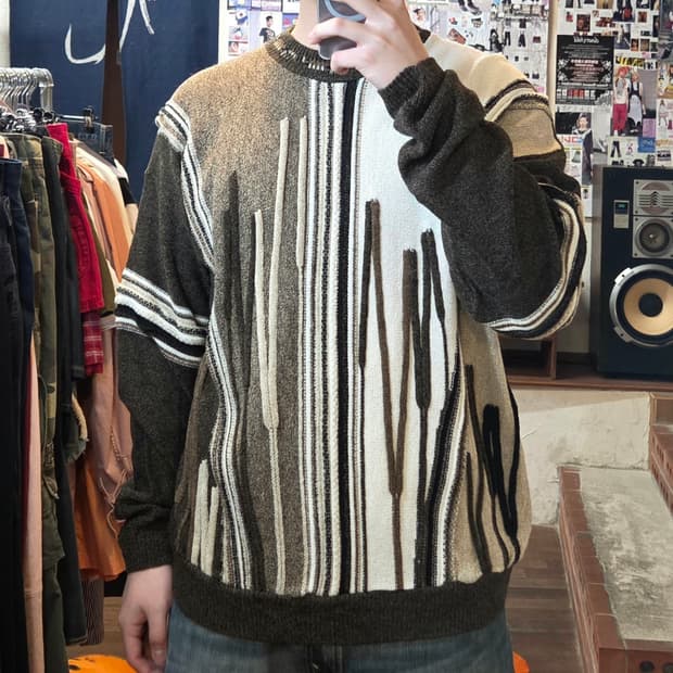 MADE IN USA 브라운 케이블 니트