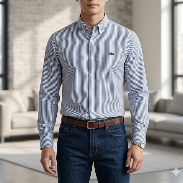 [95]라코스테 슬림핏 스트라이프 셔츠