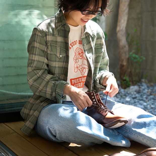 [슈가케인] 2026 SS 헤링본 체크 웨스턴셔츠