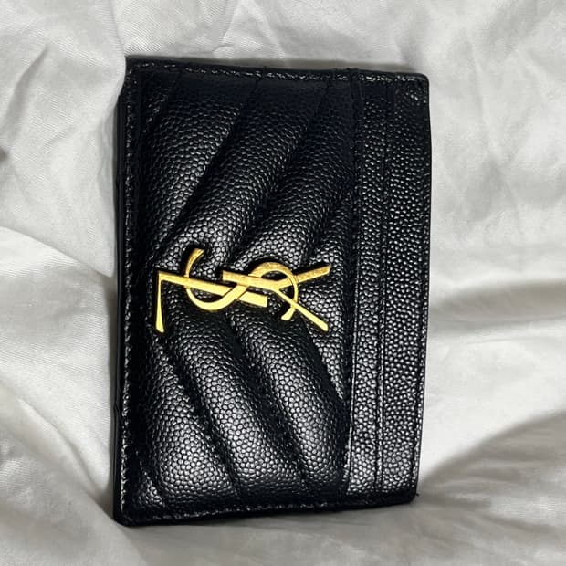 생로랑 카산드라 마테라세 카드지갑 골드 정품