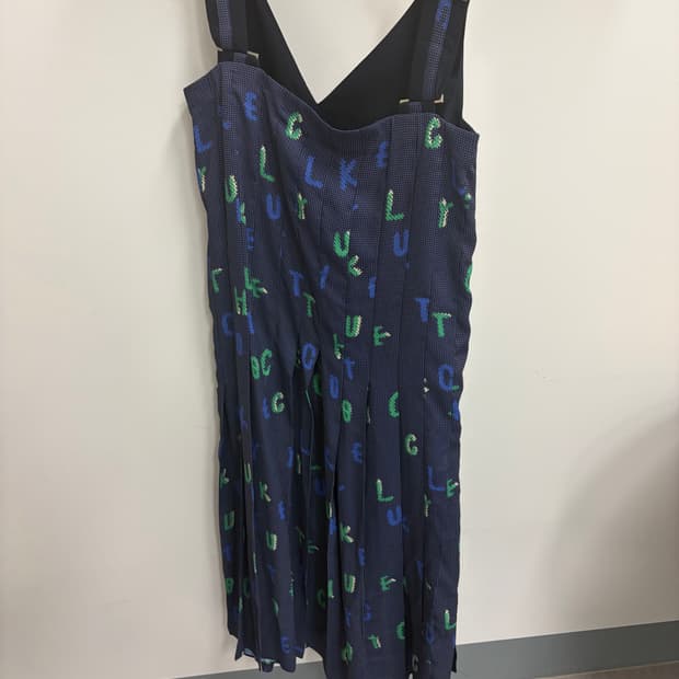 [희귀/Y2K] 럭키슈에뜨 백로고 그래픽 플리츠 점퍼 스커트