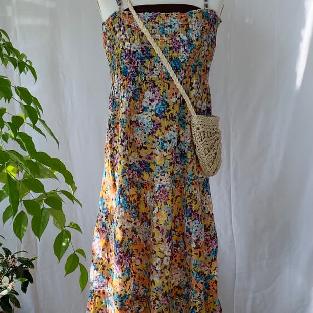 플라워 레이어드 롱 원피스