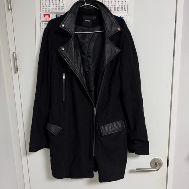 Asos 아소스 사선지퍼 울 코트 