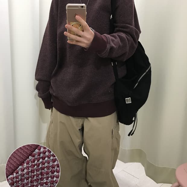 제이크루 와플 맨투맨 티셔츠