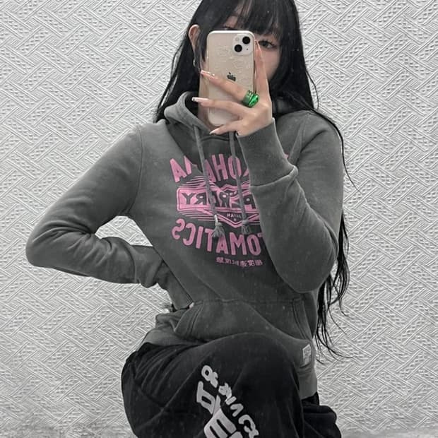 슈퍼드라이 Y2K 빈티지 00's 약기모 후드티 S C08218