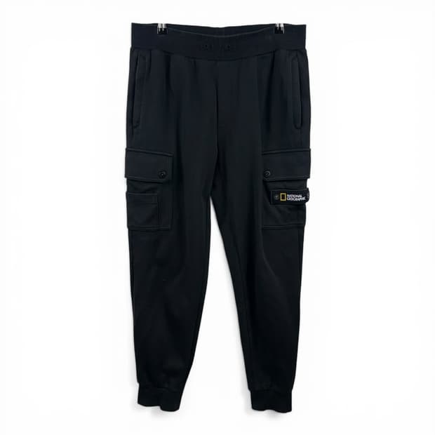 (M) 내셔널지오그래픽 카고 스웻 조거 팬츠 블랙