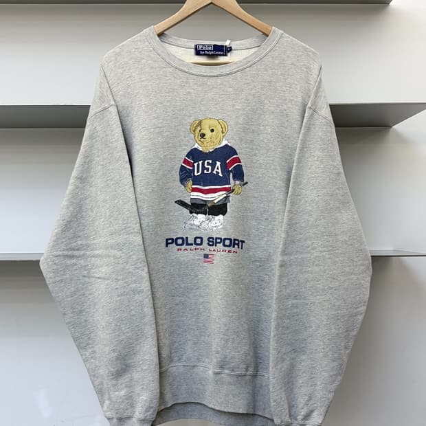 폴로랄프로렌 90s 폴로 하키 베어 스웻셔츠