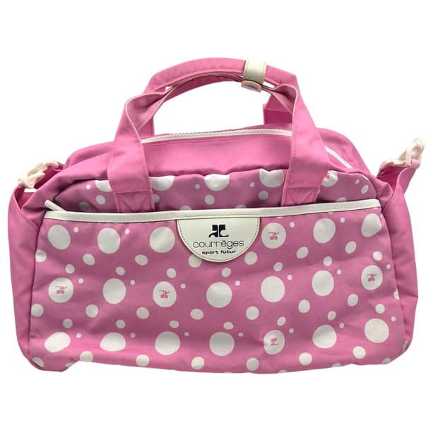 00s 꾸레쥬 핑크 물방울 스포티 3way 볼링백