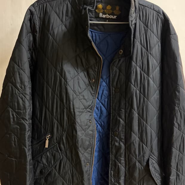 바버 클래식 퀼팅 자켓 네이비 M(실측 L-XL)