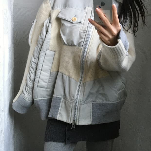 Sacai 사카이 그레이 패널 봄버 자켓