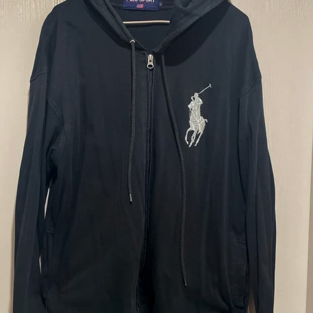 정품 폴로랄프로렌 빅포니 블랙 후드집업 L