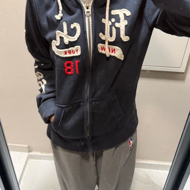 아베크롬비 네이비 후드집업 L