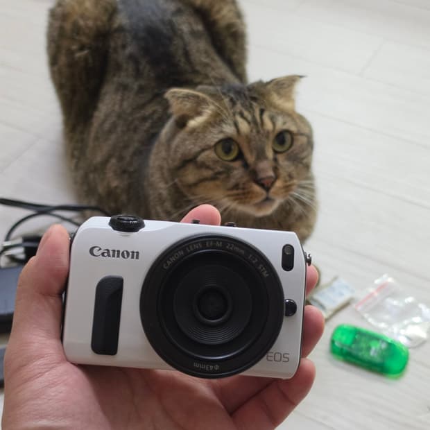 캐논 EOS M 화이트 렌즈 2개 (22mm, 18-55mm)