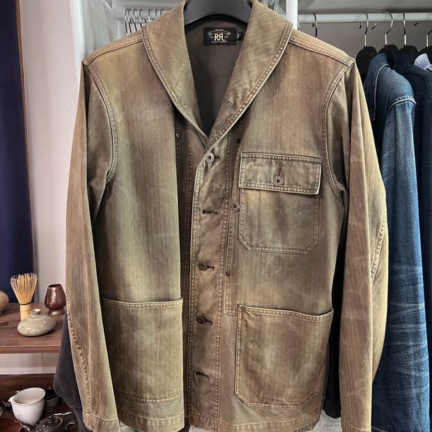 Rrl 헤링본 워크 자켓 L / 더블알엘 밀리터리 p44 p-44