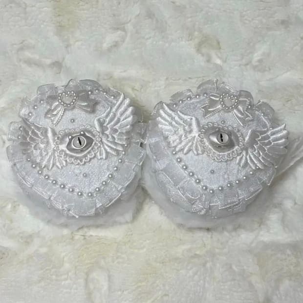 헤어만두 천사 레이스 프릴 헤어만두 로리타