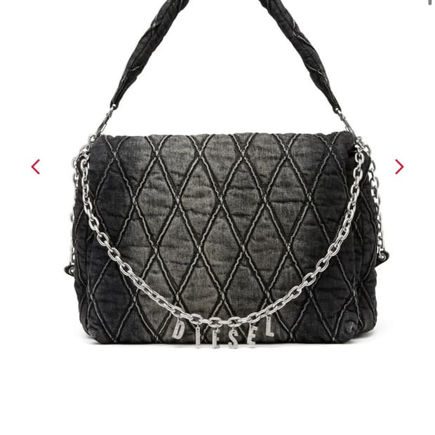 디젤 참-D 블랙 숄더백 L