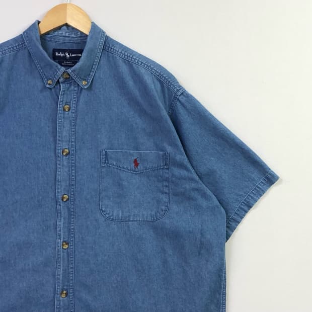 XL 폴로 데님 셔츠