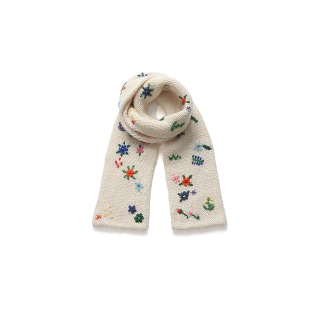 BEAMS BOY Hand Stitch Flower Muffler