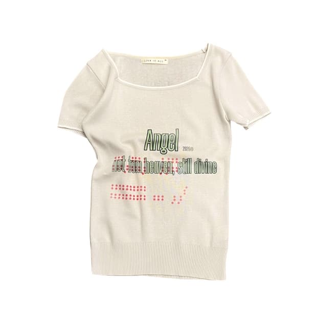 Angel Ivory Short Sleeve Knit in