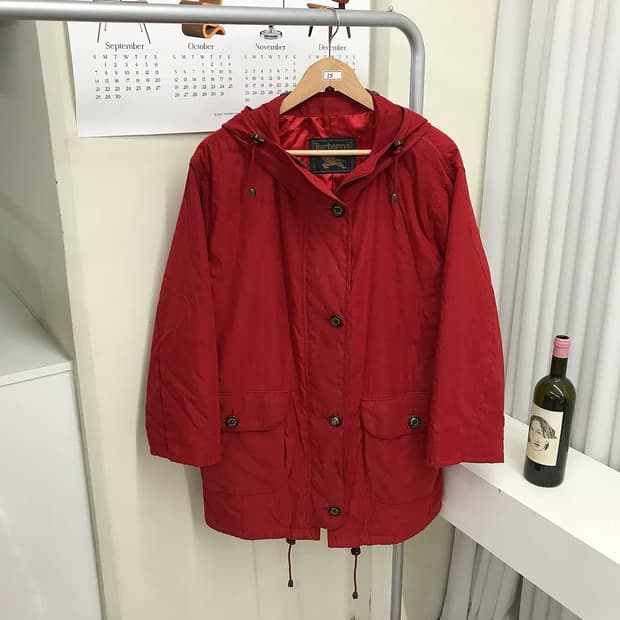 버버리 후드 롱 야상 자켓