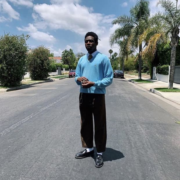 60s IZOD 라코스테 아크릴 브이넥 니트 스카이블루