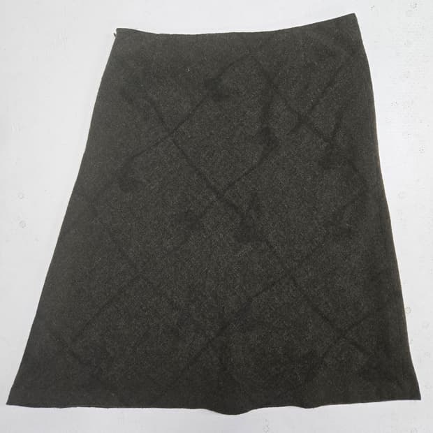 랑방 다크 브라운 모직 다이아 스커트