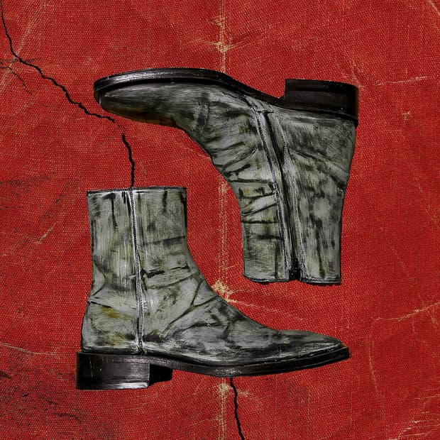 Japanese 90s 러스트 페인티드 스퀘어토 부츠 270