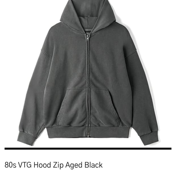 htae 80s VTG Hood Zip Aged Black XL사이즈