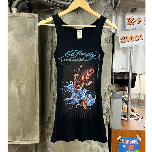 에드하디 코이 피쉬 타투 그래픽 슬리브리스 나시 블랙 #csz3969