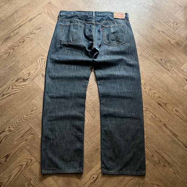 [36]리바이스 569 와이드핏 빈티지 워싱 생지 데님 팬츠