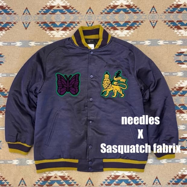 [L] 니들스 x 사스콰치패브릭스 어워드 바시티 자켓 퍼플