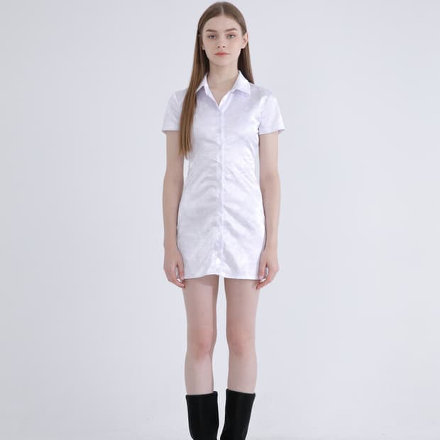 Jacquard shirt one-piece 002