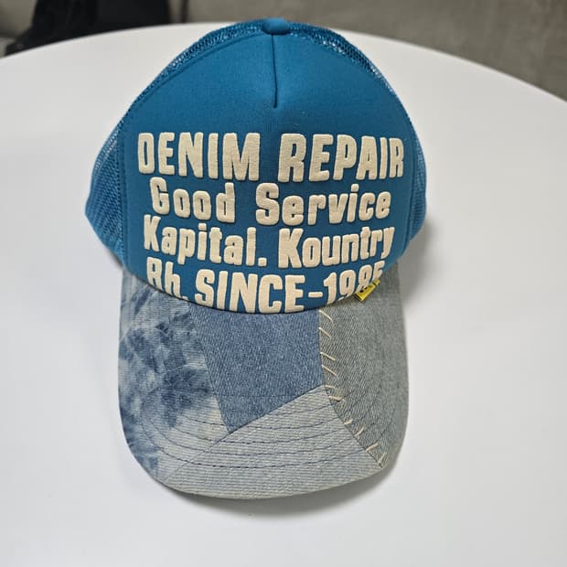 캐피탈 데님 패치워크 트러커캡