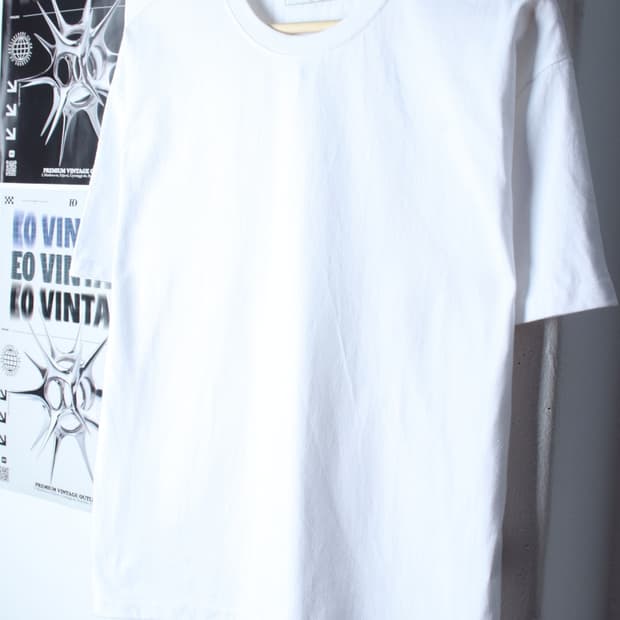 W(L-XL) 르아르 반팔 티셔츠 오버핏 화이트 무지-H31399