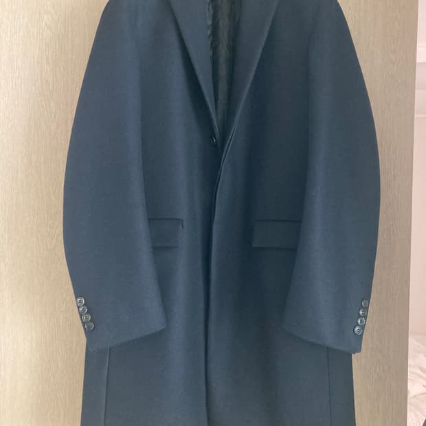 질스튜어트뉴욕 네이비 울 캐시 싱글 펠트코트 M