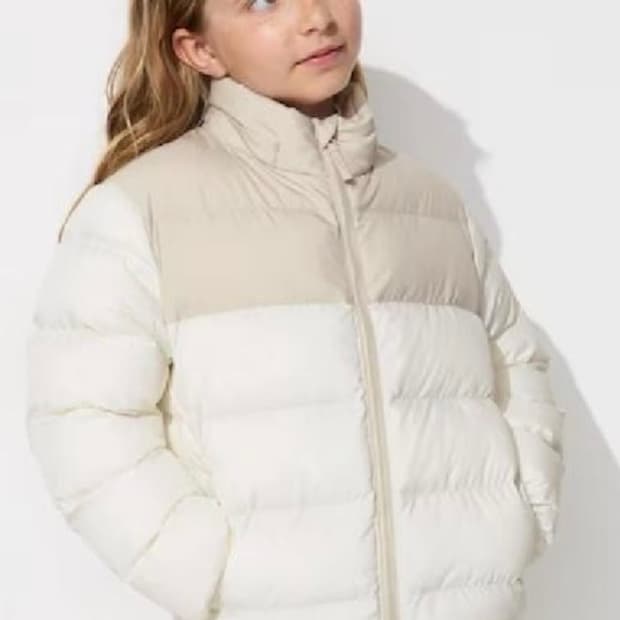 유니클로 워셔블 파카 키즈 아이보리