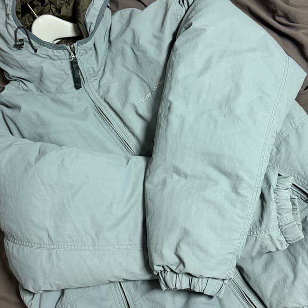 디스이즈네버댓 워시드 다운 푸퍼 자켓 파스텔 블루