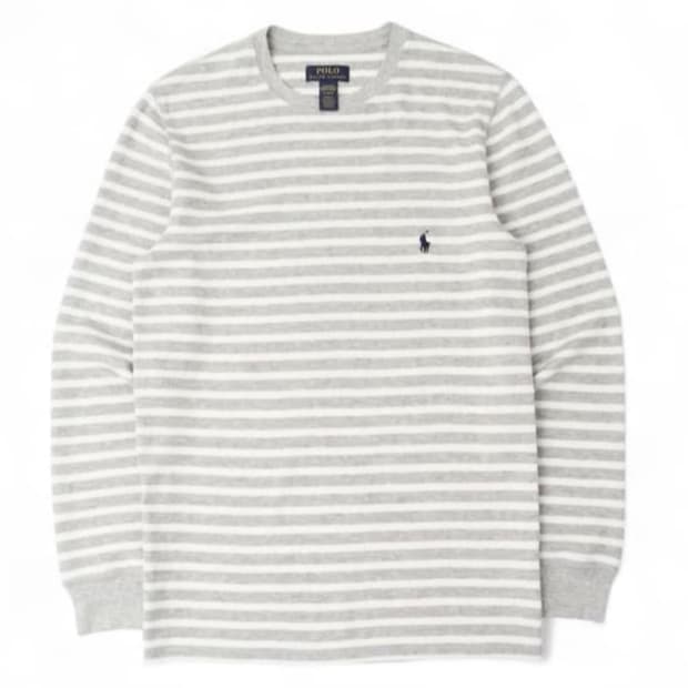  구해요!!)엄성현 폴로 랄프로렌 그레이 스트라이프 롱슬리브  티셔츠 