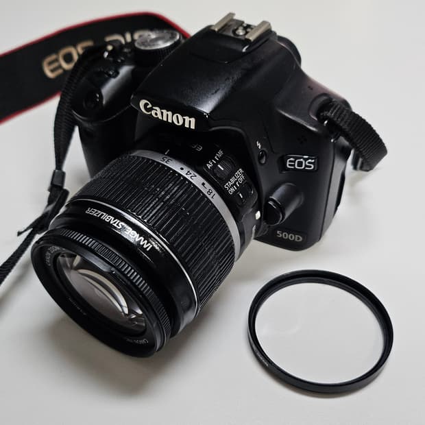 작례O 완벽 입문 세트 캐논 eos 500d+canon 18-55+uv필
