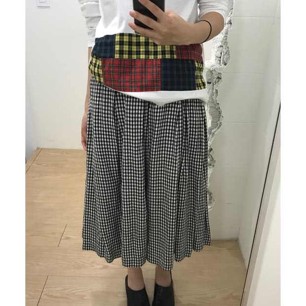 Comme des garcons check skirt 