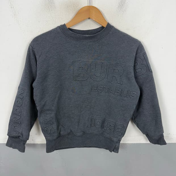 버버리 빅로고 레터링 블록 코튼 키즈 맨투맨 10Y 140CM