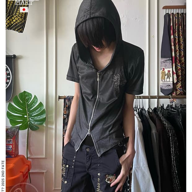TORNADO MART Oriental 1/2 Hood Zip-up