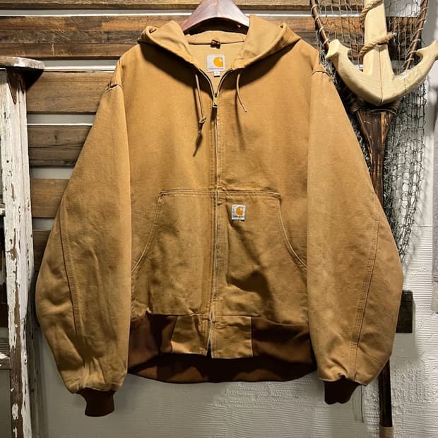 [L]칼하트 Made in USA  브라운 캔버스 액티브 워크 자켓